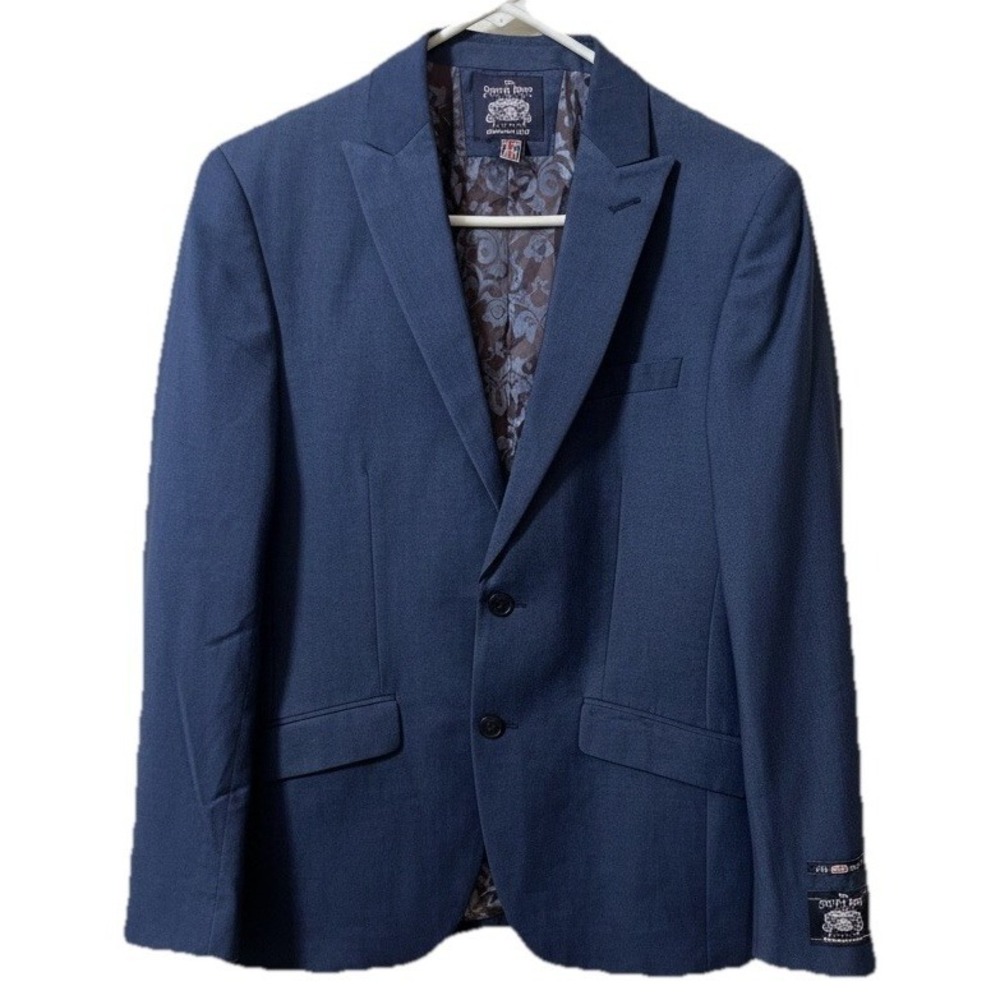 SAVILE ROW CO. Brixton Suit‎ Jacket 36S Navy Blue Skinny Fit Two Button